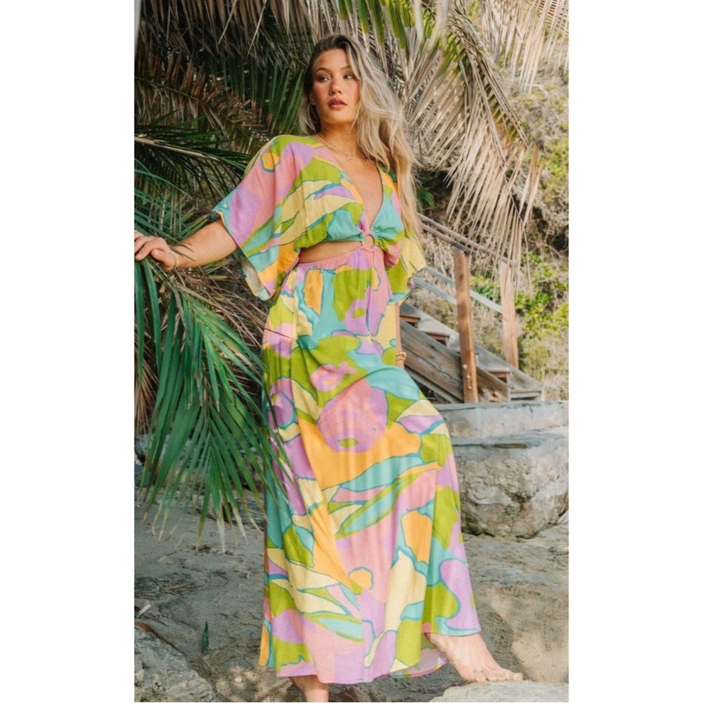 Show Me Your MuMu Dana Cut Out Maxi Dress Summer Sorbet Small
